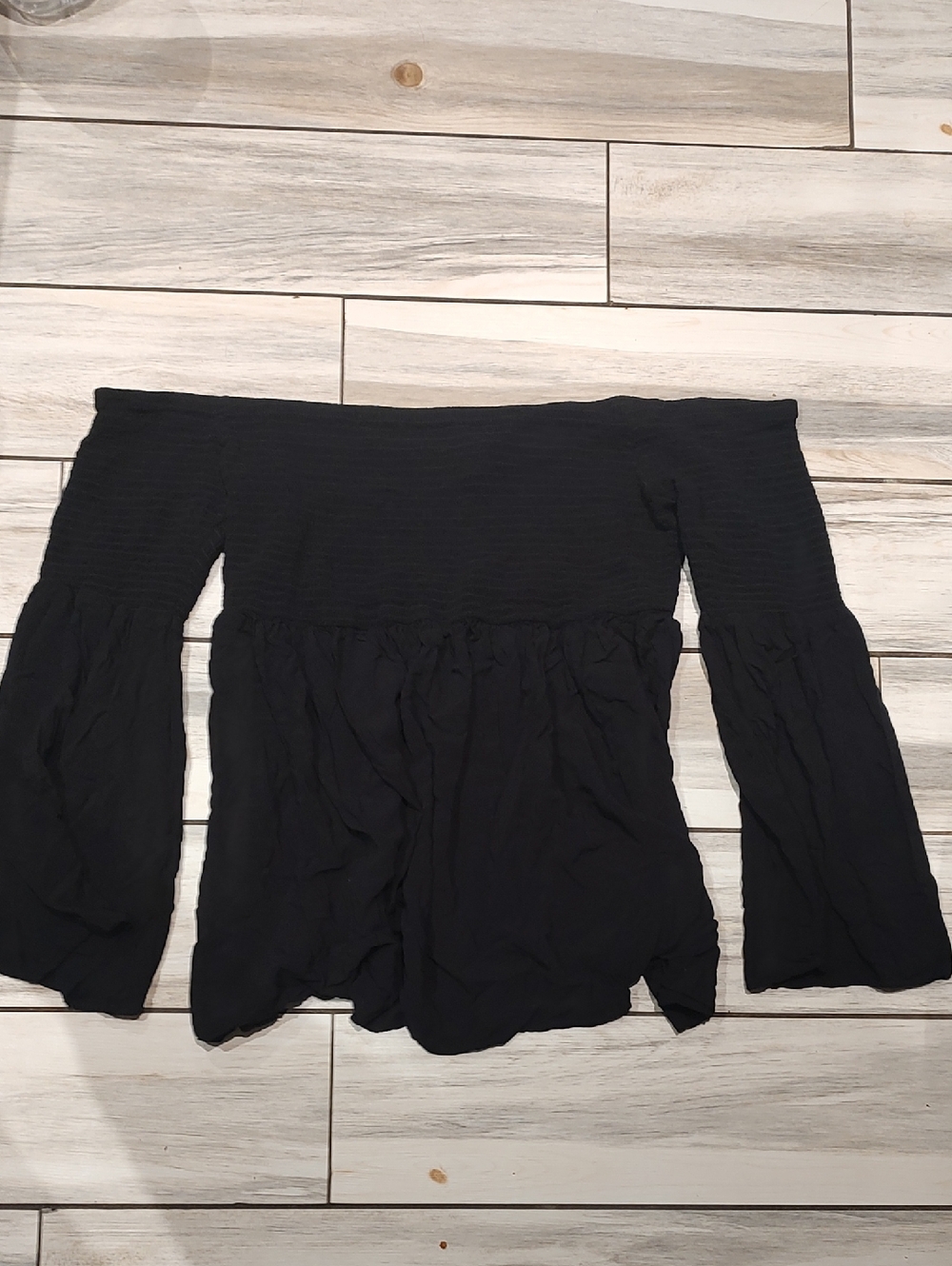Torrid Off Shoulder Black Bell Sleeve Top